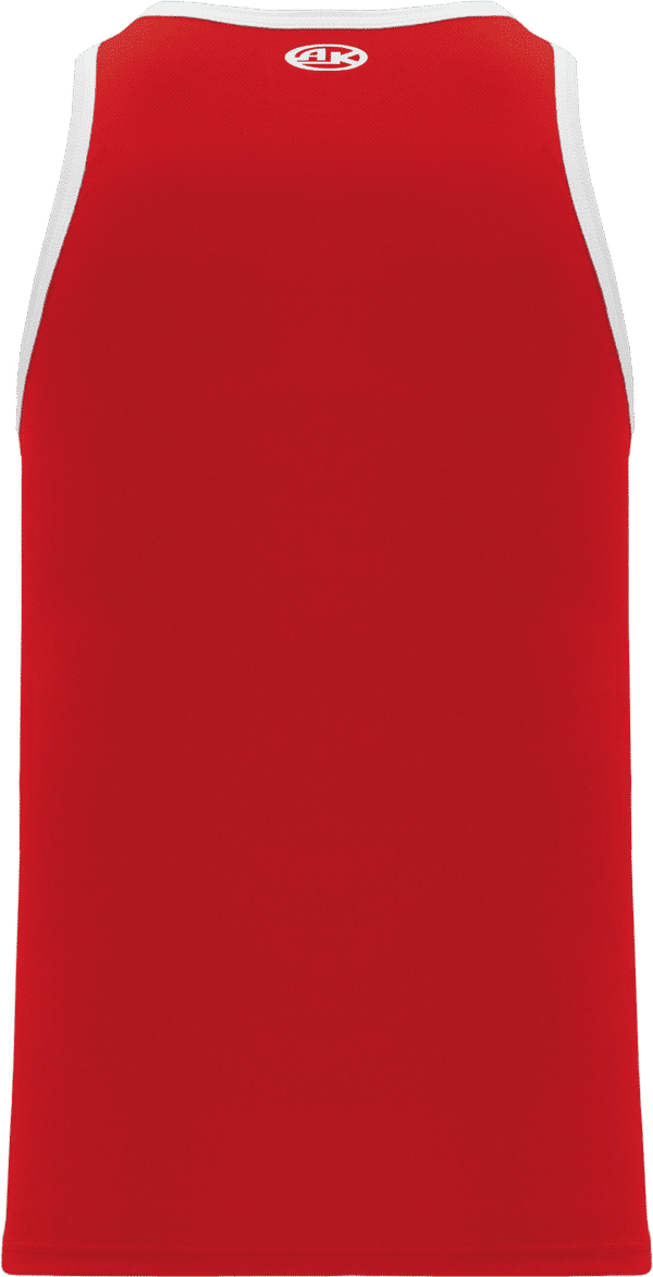 Am image of a Custom Athletic Knit League Basketball Jerseys in Red/White!