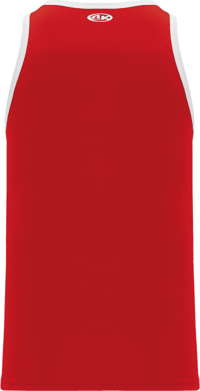 Am image of a Custom Athletic Knit League Basketball Jerseys in Red/White!