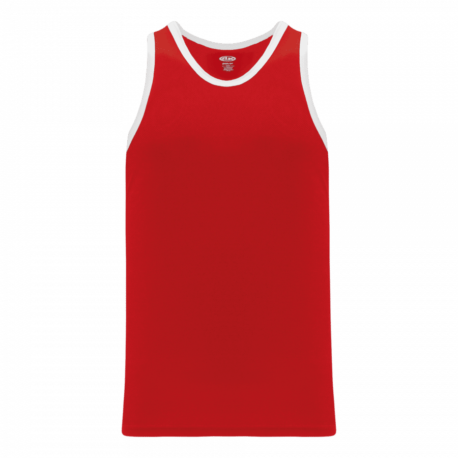 Athletic Knit Youth League Basketball Jerseys in Red/White