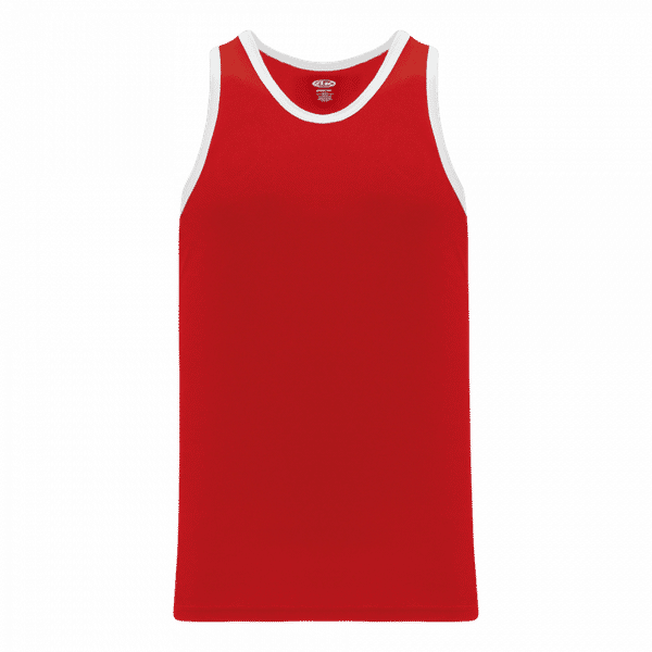 Am image of a Custom Athletic Knit Youth League Basketball Jerseys in Red/White!