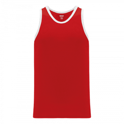 Am image of a Custom Athletic Knit Youth League Basketball Jerseys in Red/White!