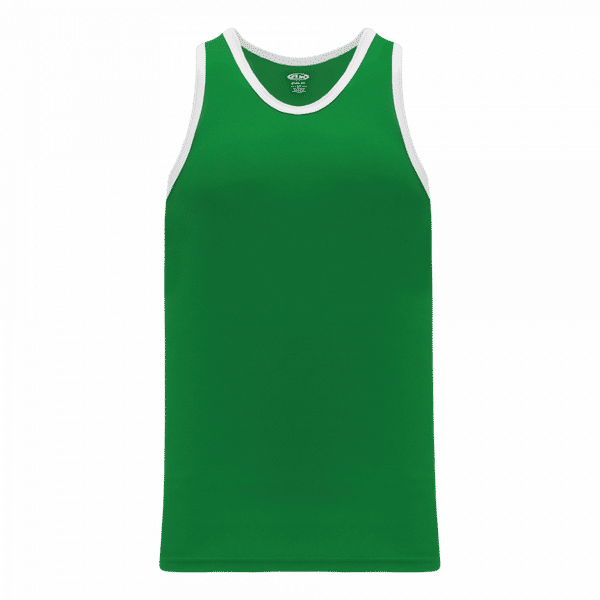 Am image of a Custom Athletic Knit Youth League Basketball Jerseys in Kelly/White!