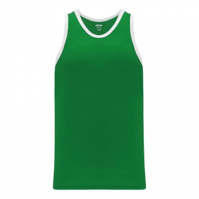 Am image of a Custom Athletic Knit Youth League Basketball Jerseys in Kelly/White!