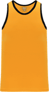 Am image of a Custom Athletic Knit League Basketball Jerseys in Gold/Black!