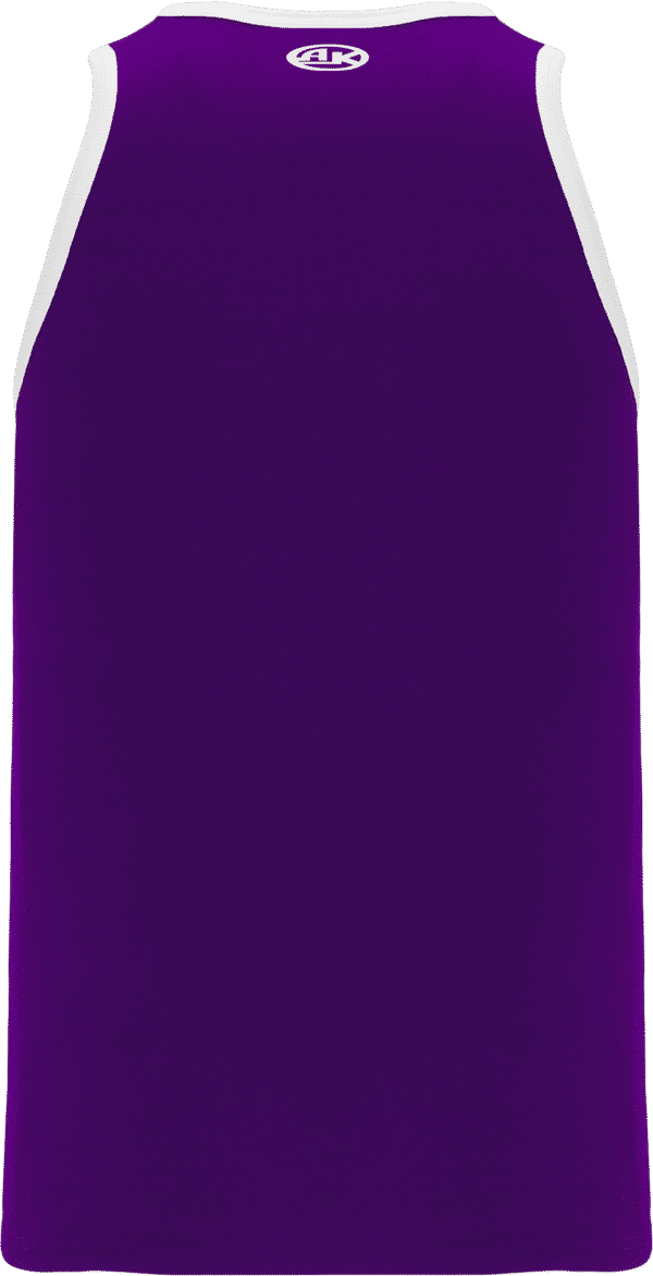Am image of a Custom Athletic Knit League Basketball Jerseys in Purple/White!