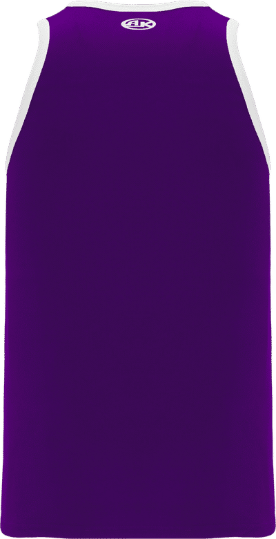 Am image of a Custom Athletic Knit League Basketball Jerseys in Purple/White!