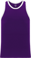 Am image of a Custom Athletic Knit League Basketball Jerseys in Purple/White!
