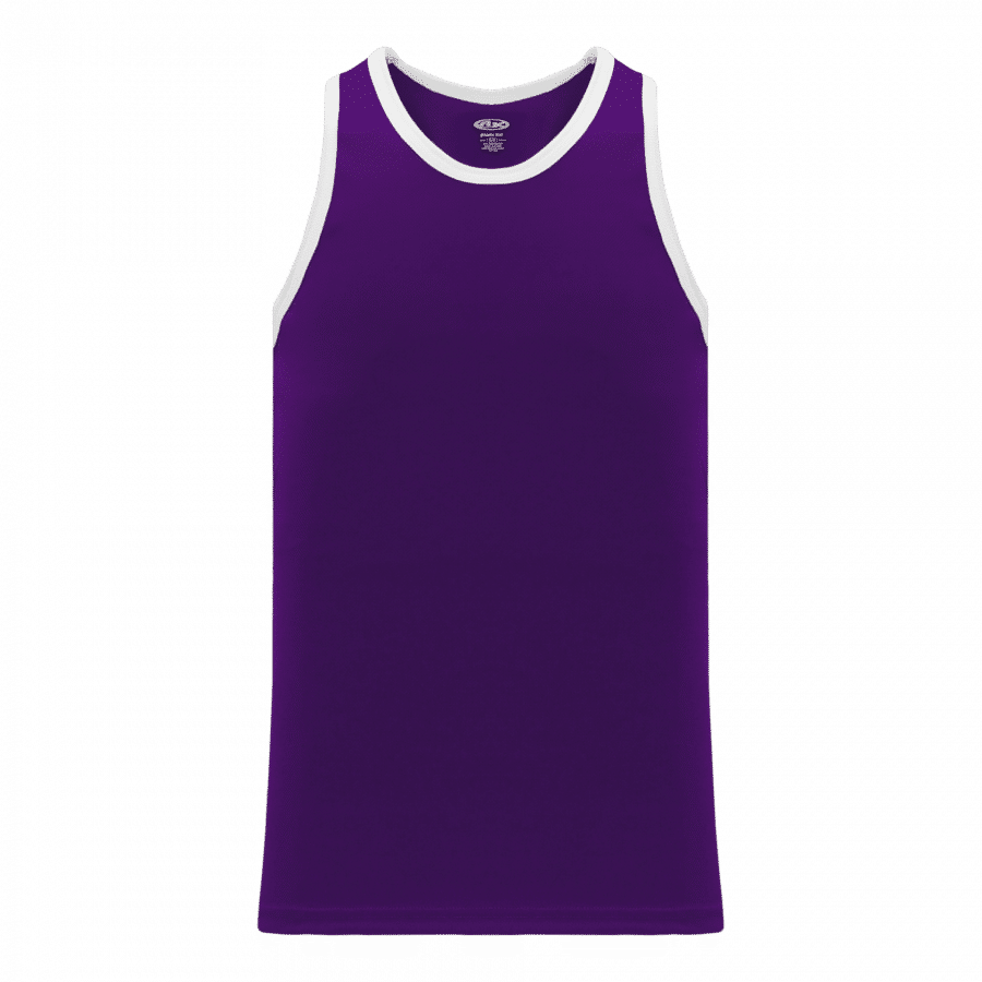 Athletic Knit Youth League Basketball Jerseys in Purple/White