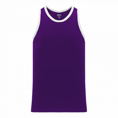 Am image of a Custom Athletic Knit Youth League Basketball Jerseys in Purple/White!