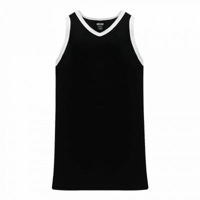 Am image of a Custom Athletic Knit Youth League Basketball Jerseys in Black/White!