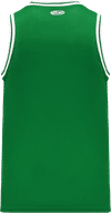 Am image of a Custom Athletic Knit Pro Striped Basketball Jerseys in Kelly/White!