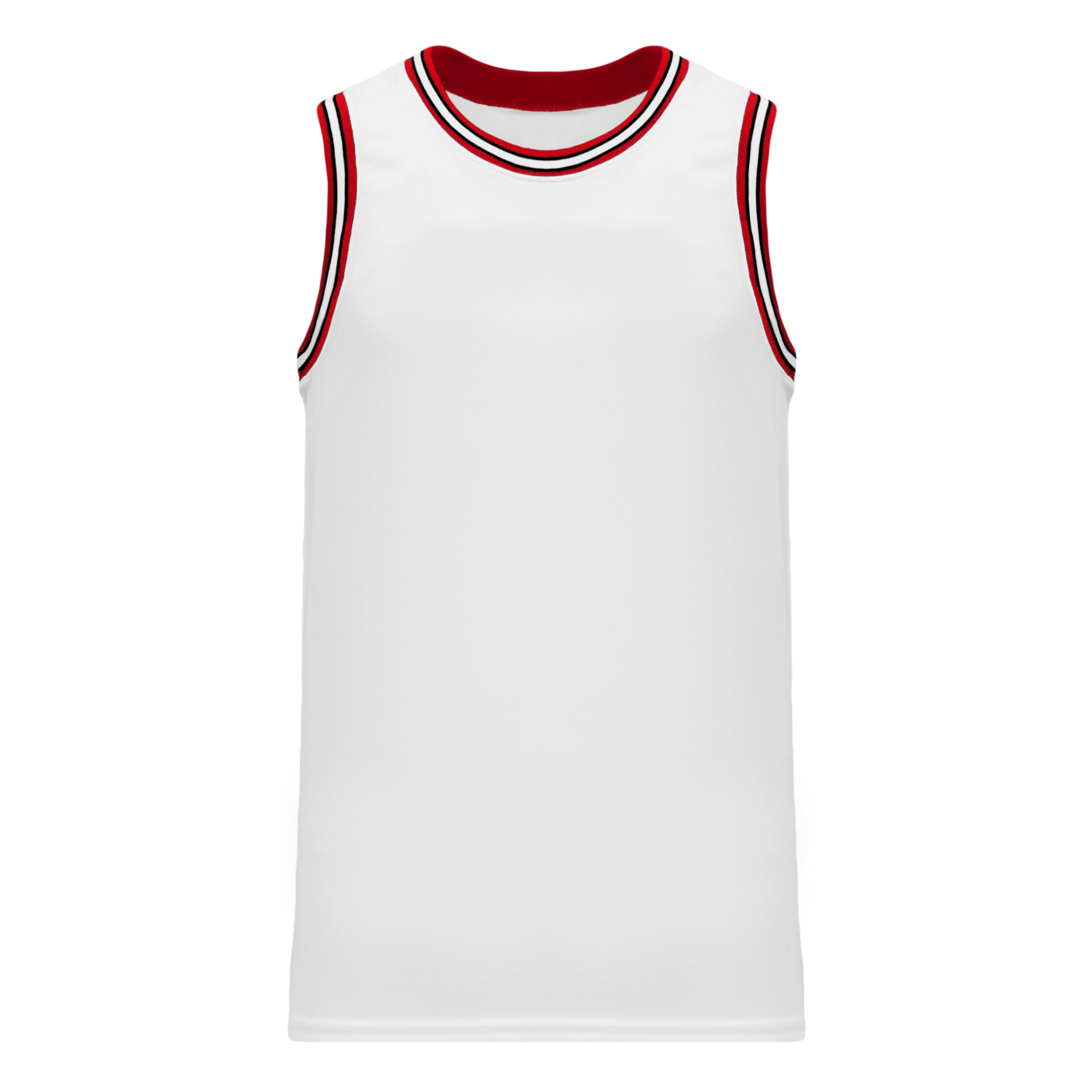 Athletic Knit Pro Striped Basketball Jerseys in White/Red/Black