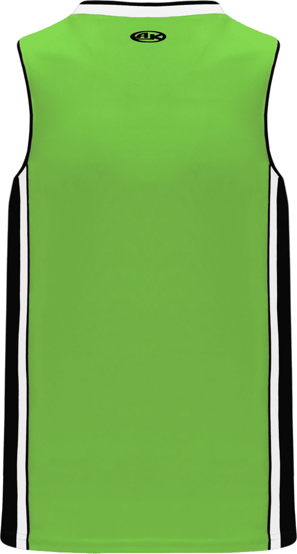 Am image of a Custom Athletic Knit Pro Basketball Jerseys in Lime Green/Black/White!