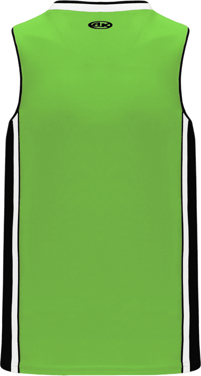 Am image of a Custom Athletic Knit Pro Basketball Jerseys in Lime Green/Black/White!