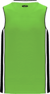 Am image of a Custom Athletic Knit Pro Basketball Jerseys in Lime Green/Black/White!