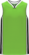Am image of a Custom Athletic Knit Pro Basketball Jerseys in Lime Green/Black/White!