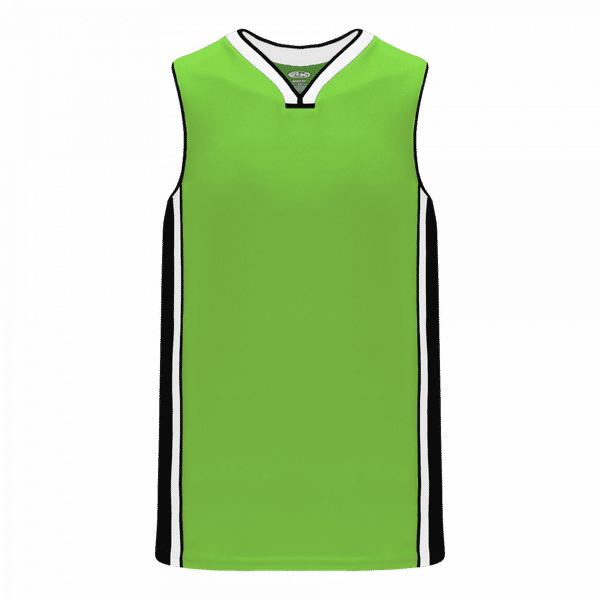 Am image of a Custom Athletic Knit Youth Pro Basketball Jerseys in Lime Green/Black/White!