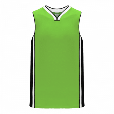 Am image of a Custom Athletic Knit Youth Pro Basketball Jerseys in Lime Green/Black/White!