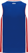 Am image of a Custom Athletic Knit Pro Basketball Jerseys in Royal/Red/White!