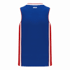 Am image of a Custom Athletic Knit Youth Pro Basketball Jerseys in Royal/Red/White!