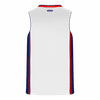 Am image of a Custom Athletic Knit Youth Pro Basketball Jerseys in White/Royal/Red!