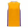 Am image of a Custom Athletic Knit Youth Pro Basketball Jerseys in Gold/Purple/White!
