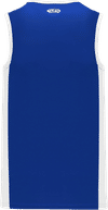 Am image of a Custom Athletic Knit Pro Basketball Jerseys Full Side Stripe in Royal/White!
