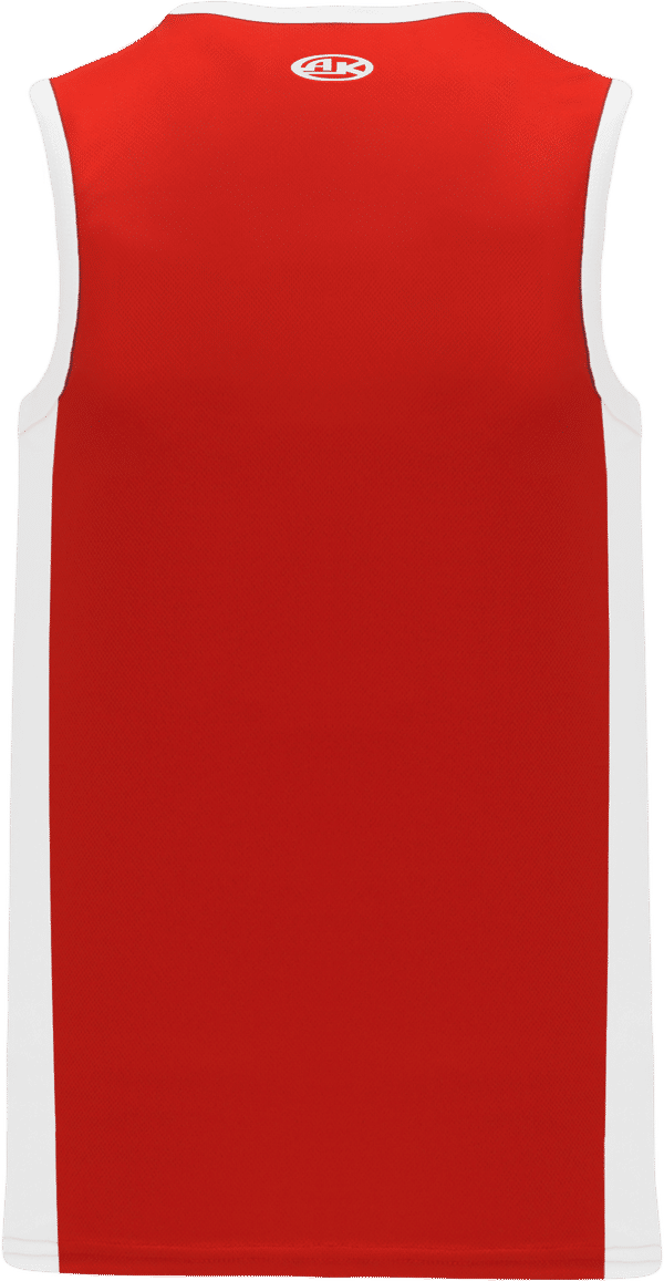 An image of a Custom Athletic Knit Pro Basketball Jerseys Full Side Stripe in Red/White!