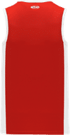 An image of a Custom Athletic Knit Pro Basketball Jerseys Full Side Stripe in Red/White!