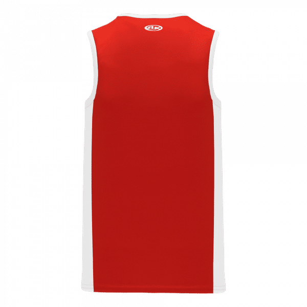 An image of a Custom Athletic Knit Youth Pro Basketball Jersey Full Side Stripe in Red/White!