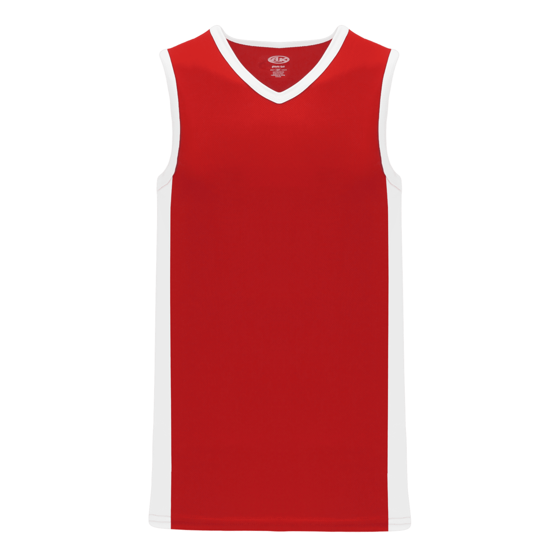 Athletic Knit Pro Basketball Jerseys Full Side Stripe in Red/White