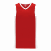 An image of a Custom Athletic Knit Youth Pro Basketball Jersey Full Side Stripe in Red/White!