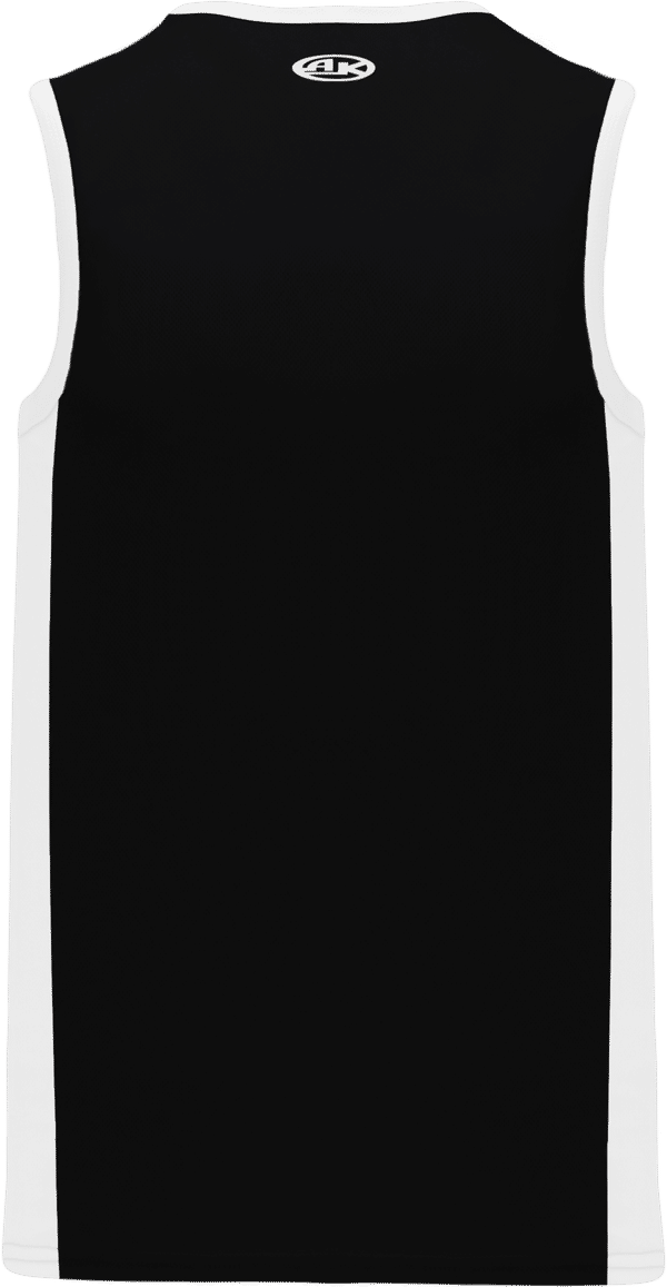 An image of a Custom Athletic Knit Pro Basketball Jerseys Full Side Stripe in Black/White!