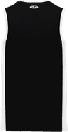 An image of a Custom Athletic Knit Pro Basketball Jerseys Full Side Stripe in Black/White!