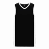 An image of a Custom Athletic Knit Youth Pro Basketball Jersey Full Side Stripe in Black/White!