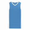 Am image of a Custom Athletic Knit Youth Pro Basketball Jersey Full Side Stripe in Sky/White!