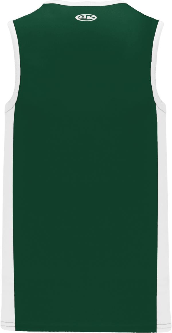 An image of a Custom Athletic Knit Pro Basketball Jerseys Full Side Stripe in Dark Green/White!