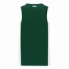 An image of a Custom Athletic Knit Youth Pro Basketball Jersey Full Side Stripe in Dark Green/White!