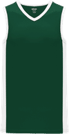 An image of a Custom Athletic Knit Pro Basketball Jerseys Full Side Stripe in Dark Green/White!