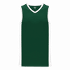 An image of a Custom Athletic Knit Youth Pro Basketball Jersey Full Side Stripe in Dark Green/White!