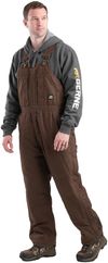 Am image of a Custom Berne Mens Heartland Insulated Washed Duck Bib Overall in Bark!