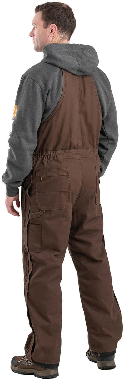 Am image of a Custom Berne Mens Heartland Insulated Washed Duck Bib Overall in Bark!