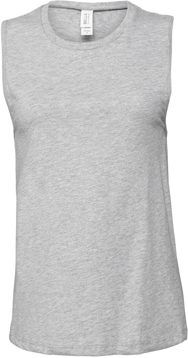 Am image of a Custom Bella and Canvas Ladies Jersey Muscle Tank in Athletic Heather!