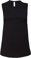 Am image of a Custom Bella and Canvas Ladies Jersey Muscle Tank in Black!