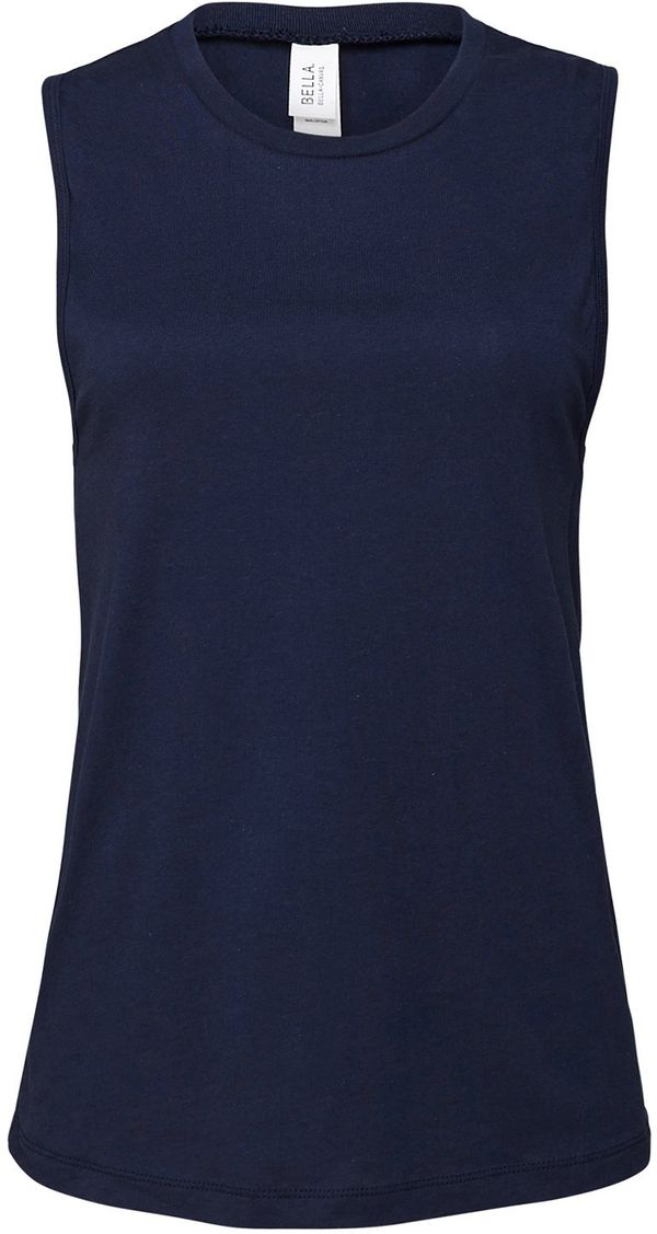 Am image of a Custom Bella and Canvas Ladies Jersey Muscle Tank in Navy!