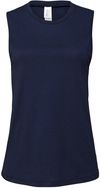 Am image of a Custom Bella and Canvas Ladies Jersey Muscle Tank in Navy!