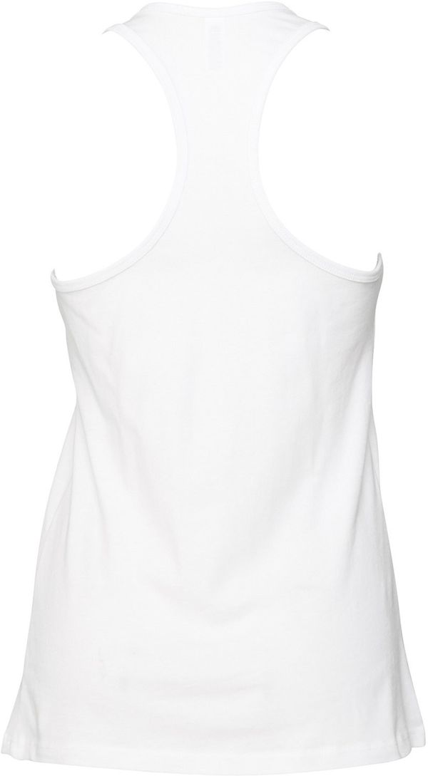 Am image of a Custom Bella and Canvas Ladies Jersey Racerback Tank in White!