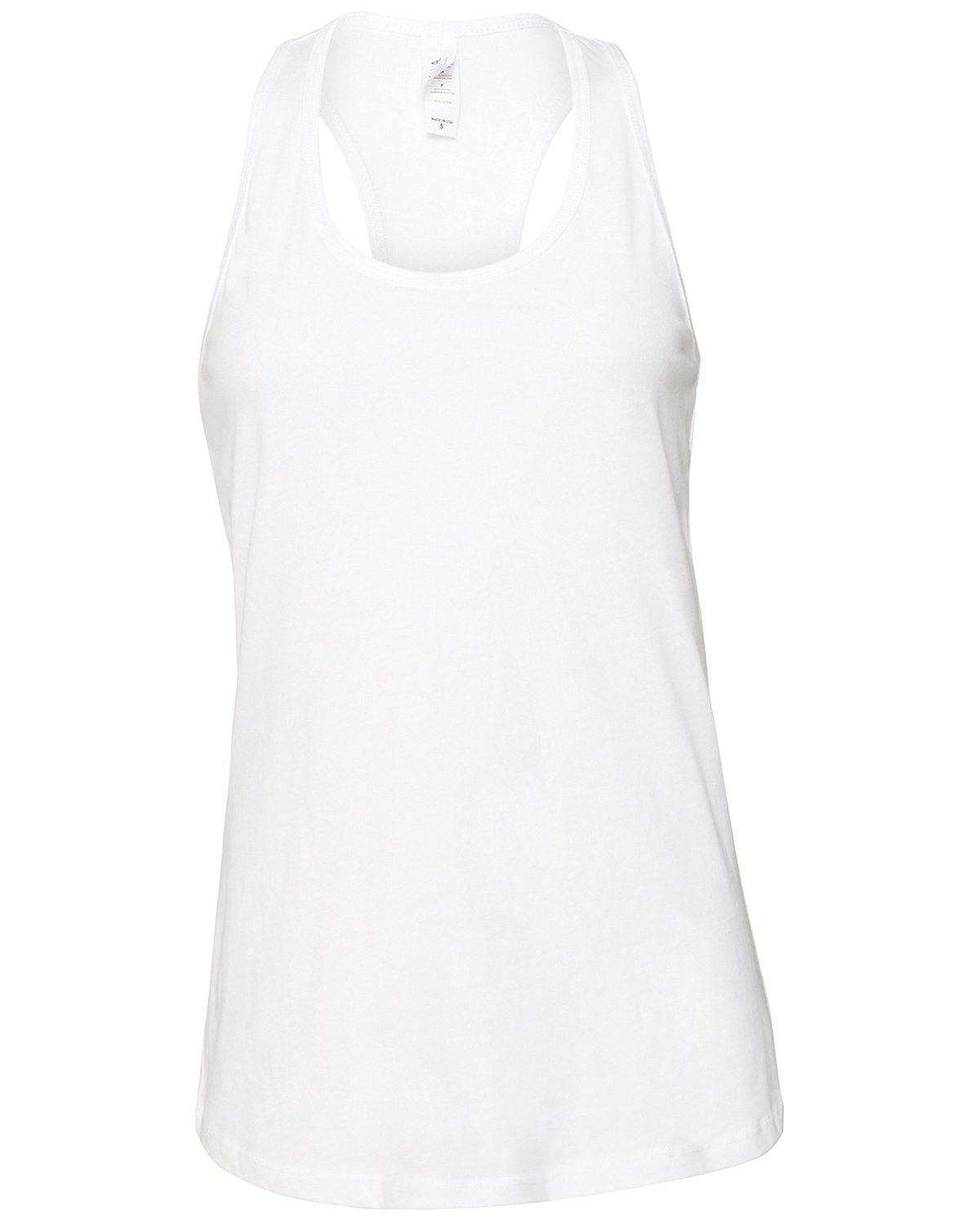 Bella and Canvas Ladies Jersey Racerback Tank in White