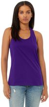 Am image of a Custom Bella and Canvas Ladies Jersey Racerback Tank in Team Purple!
