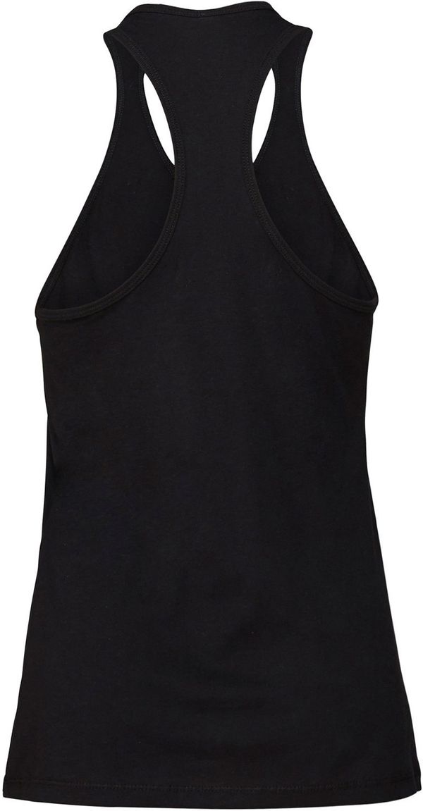 Am image of a Custom Bella and Canvas Ladies Jersey Racerback Tank in Black!